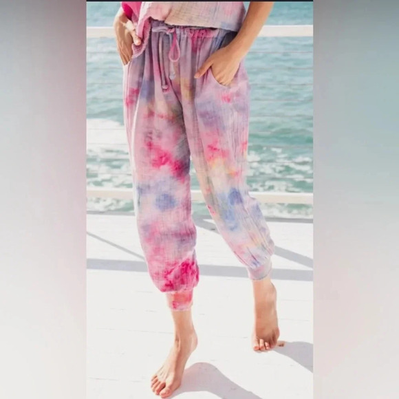 9 Seed Fire Island Cotton Tie Dye Pant Purple Size Small - Picture 1 of 7